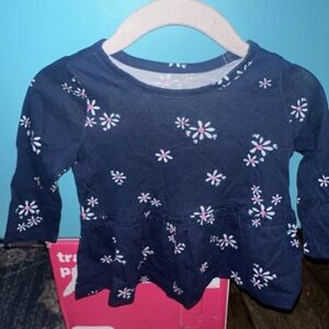 Floral Navy Kids Top